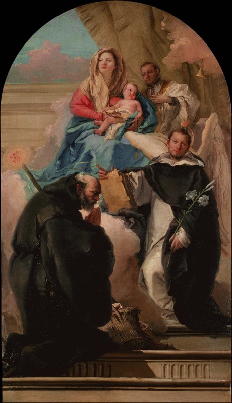 Madonna and Child with Three Saints de Giandomenico Tiepolo