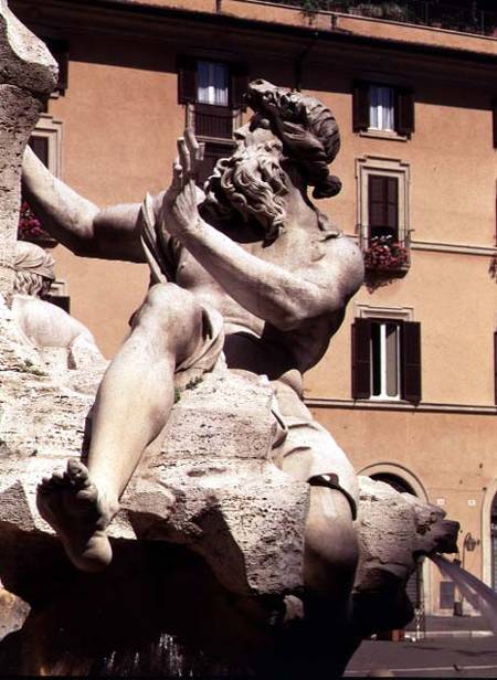 The Fountain of the Four Rivers, detail of figure representing the river Danube de Gianlorenzo Bernini