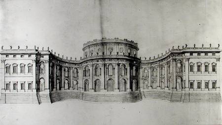 First project for the Louvre, elevation of the east facade, from 'Recueil du Louvre', volume I fol. de Gianlorenzo Bernini
