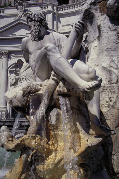 Rome, Fontana dei Fiumi, Ganges / Photo de Gianlorenzo Bernini