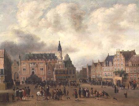 Announcement of the Peace of Breda in the Grote Markt, Haarlem de Gillis Rombouts