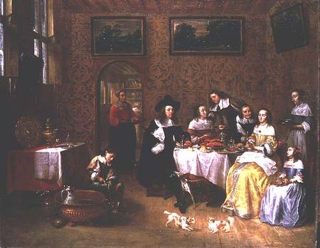 A Noble Family Dining de Gillis van Tilborgh