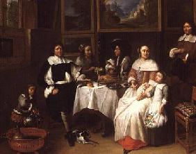A Flemish Family at Dinner