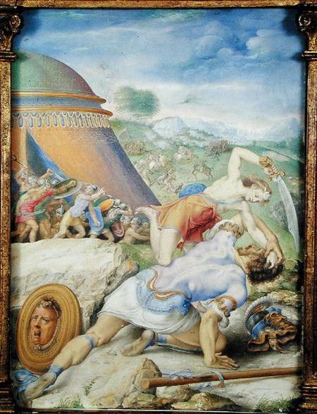 David and Goliath de Giorgio Giulio Clovio