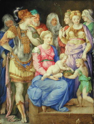 The Virgin and Child, St. John the Baptist and seven individuals, c.1553 (vellum) de Giorgio Giulio Clovio