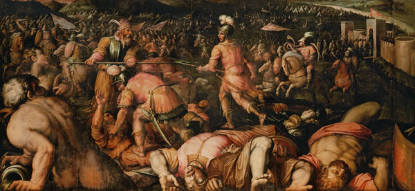 The Defeat of Radagasio from the ceiling of the Salone dei Cinquecento de Giorgio Vasari