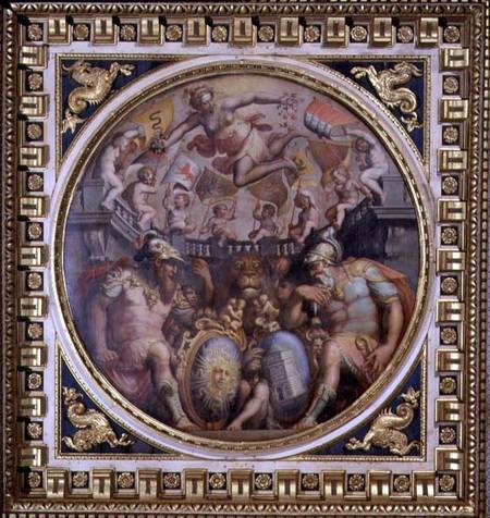 Allegory of the districts of San Giovanni and Santa Maria Novella from the ceiling of the Sala dei C de Giorgio Vasari