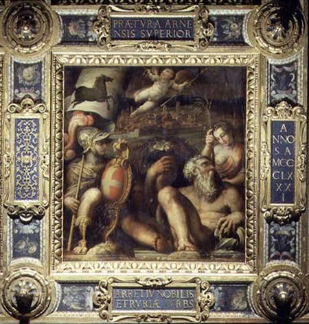 Allegory of the town of Arezzo, from the ceiling of the Salone dei Cinquecento de Giorgio Vasari