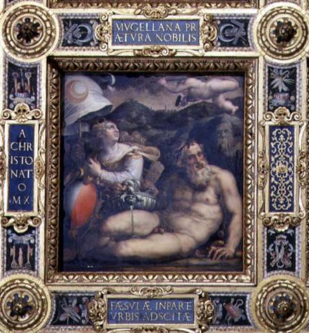 Allegory of the town of Fiesole from the ceiling of the Salone dei Cinquecento de Giorgio Vasari