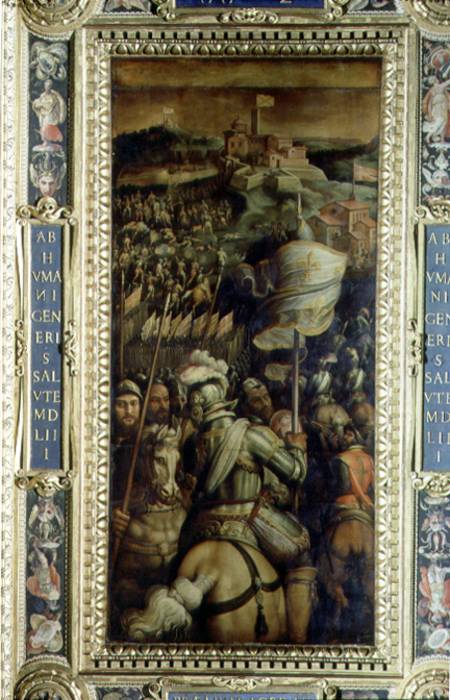 The Capture of the Fortress of Monastero from the ceiling of the Salone dei Cinquecento de Giorgio Vasari
