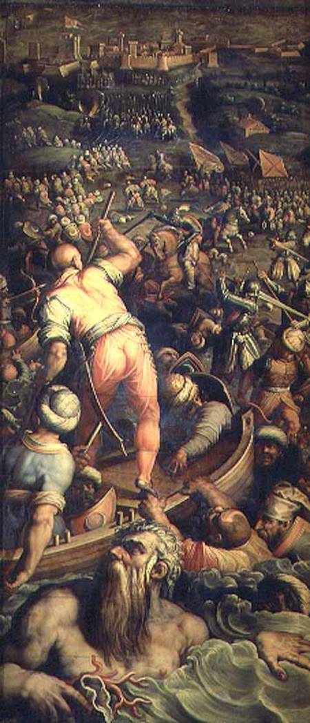 The Defeat of the Turks at Piombino from the ceiling of the Salone dei Cinquecento de Giorgio Vasari