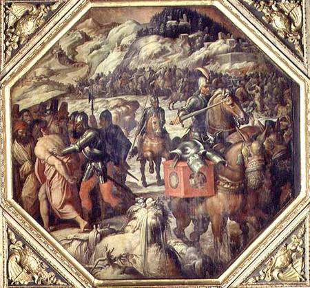 The Defeat of the Venetians in the Casentino from the ceiling of the Salone dei Cinquecento de Giorgio Vasari