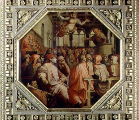 Prayer of Antonio Giacomini for the war with Pisa from the ceiling of the Salone dei Cinquecento de Giorgio Vasari