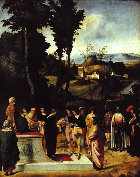 Moses being tested by the Pharaoh de Giorgione (eigentl. Giorgio Barbarelli oder da Castelfranco)