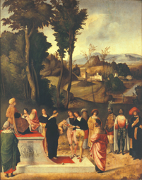Die Prüfung des Mose. de Giorgione (eigentl. Giorgio Barbarelli oder da Castelfranco)
