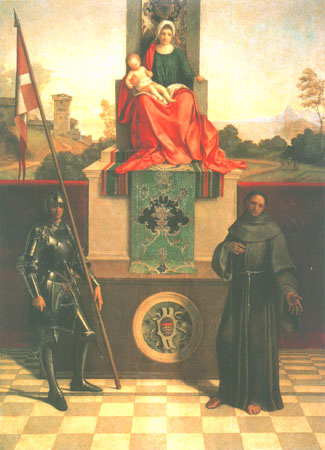 Madonna enthroned between St. George and St. Francis de Giorgione (eigentl. Giorgio Barbarelli oder da Castelfranco)