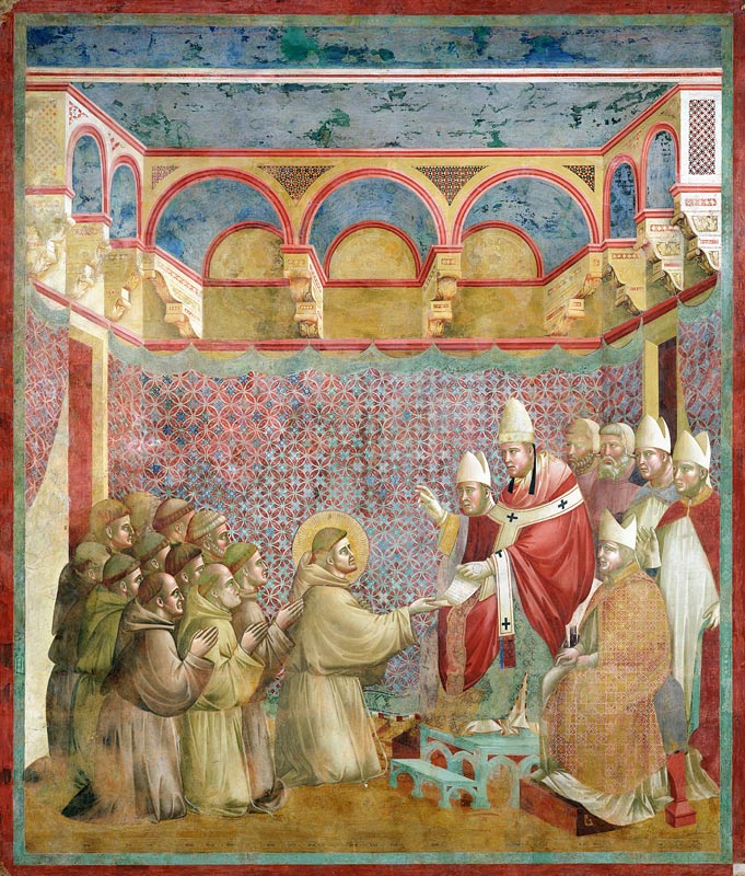 St. Francis Receives Approval of his `Regula Prima' from Pope Innocent III (1160-1216) in 1210 de Giotto (di Bondone)