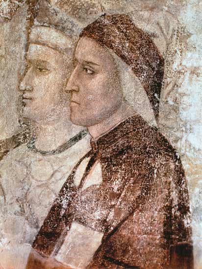 Paradise detail of Dante Alighieri (1265-1321) de Giotto (di Bondone)