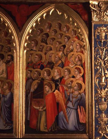 Angels from the Coronation of the Virgin Polyptych (far right panel) de Giotto (di Bondone)