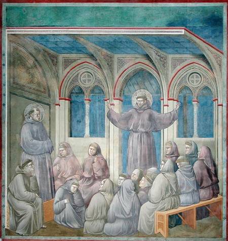 The Apparition at the Chapter House at Arles de Giotto (di Bondone)