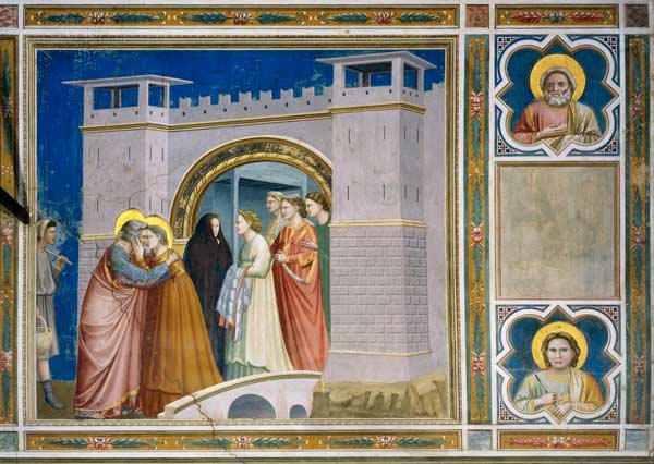 Meeting at the Golden Gate / Giotto de Giotto (di Bondone)