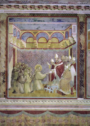 Die Bestaetigung der Ordensregel des hl. Franziskus durch Papst Innozenz III. de Giotto (di Bondone)