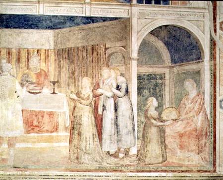 Herod's Banquet, detail of Salome, from the Peruzzi chapel de Giotto (di Bondone)