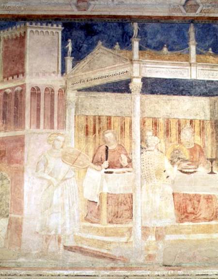 Herod's Banquet, detail of the violinist, from the Peruzzi chapel de Giotto (di Bondone)