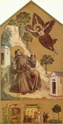 The holy Franziskus receives the stigmata de Giotto (di Bondone)
