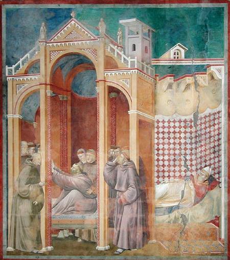The Vision of Brother Agostino and the Bishop of Assisi de Giotto (di Bondone)