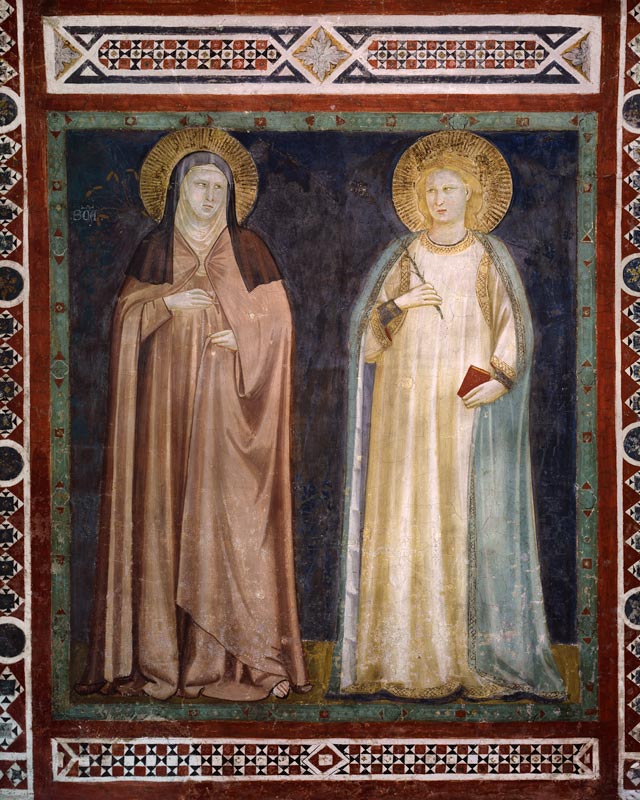 Die Heiligen Klara und Elisabeth de Giotto (Schule)