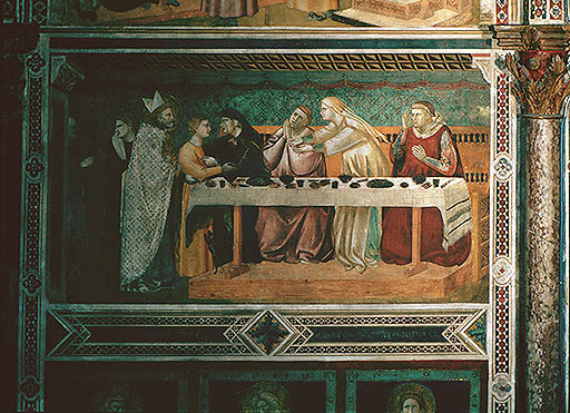 Der hl. Nikolaus befreit den Knaben Adeodat aus den Haenden der Agarener und bringt ihn seinen Elter de Giotto (Schule)