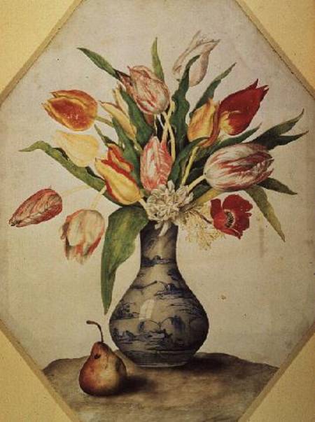Blue China Vase of Tulips de Giovanna Garzoni