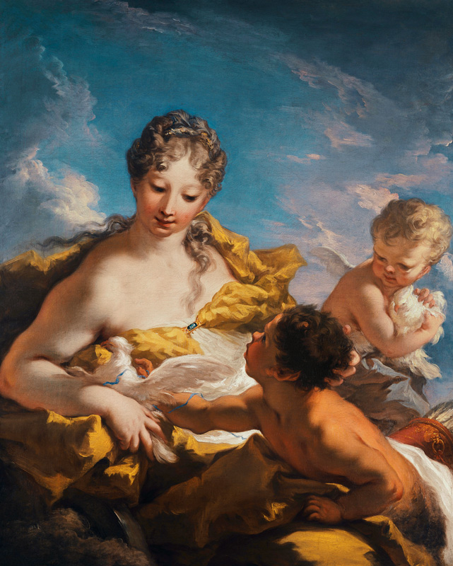 Venus and Cupid (oil on canvas) de Giovanni Antonio Pellegrini