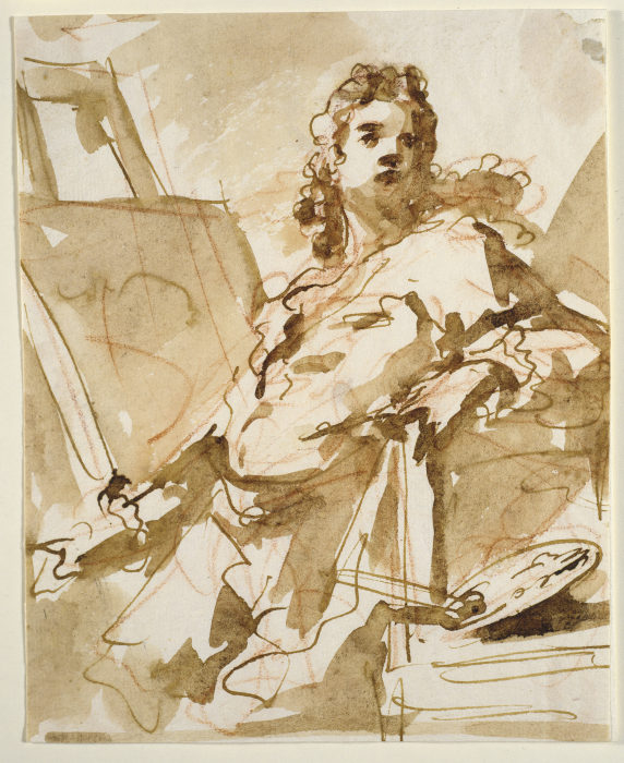 Self-Portrait in Front of the Easel de Giovanni Antonio Pellegrini