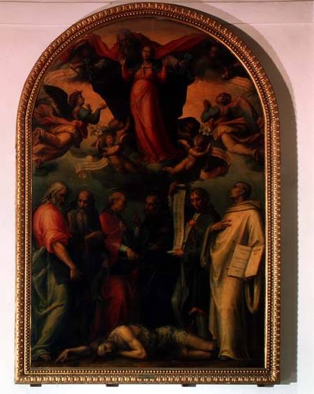 The Dispute of the Doctors of the Church over the Immaculate Conception de Giovanni Antonio Sogliani