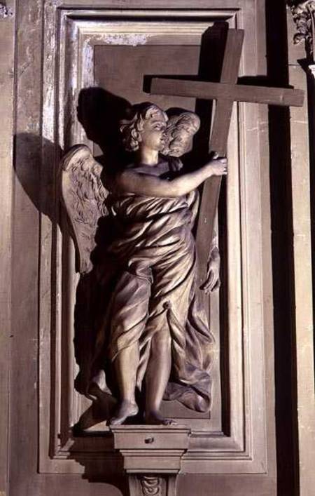 Statue of an angel with a cross de Giovanni Battista Ciceri