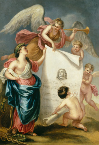 Allegorical study for a memorial print of Handel de Giovanni Battista Cipriani