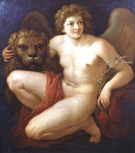 Peace, holding a lion's head de Giovanni Battista Cipriani