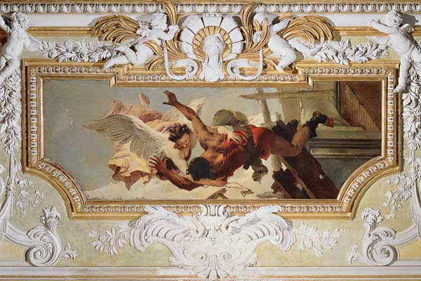An Angel Saving a Falling Craftsman from Collapsing Scaffolding from the 'Sala Capitolare' (Hall of de Giovanni Battista Tiepolo