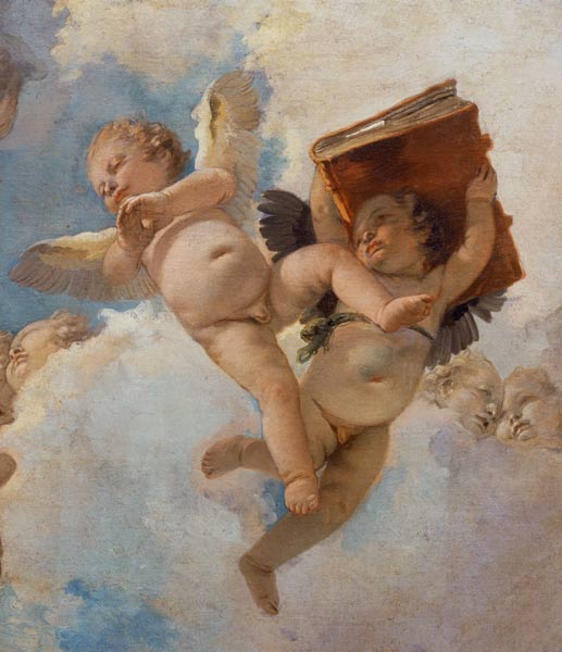 G.B.Tiepolo / Putto w.Book / Paint.1744 de Giovanni Battista Tiepolo