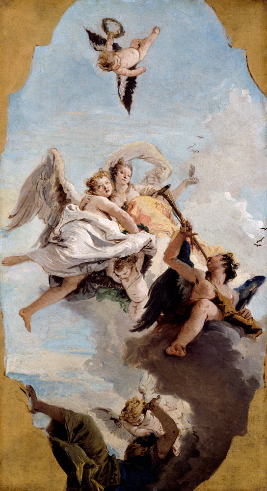 Fortitude and Wisdom, or Wisdom putting Ignorance to Flight, modello for a ceiling fresco in the Vil de Giovanni Battista Tiepolo