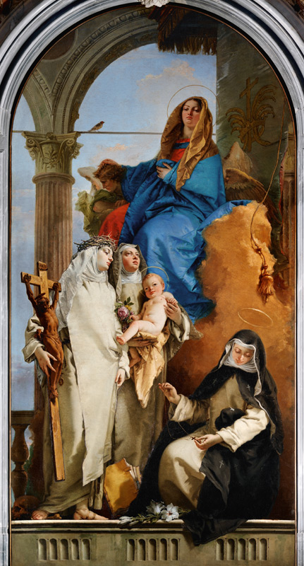 Mary with Dominican nuns/ Tiepolo/ 1740 de Giovanni Battista Tiepolo