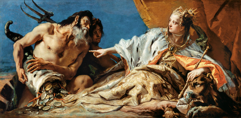 Neptun überreicht Venezia die Gaben des Meeres de Giovanni Battista Tiepolo