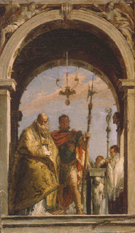 Bildnis zweier Heiliger in einem Torbogen de Giovanni Battista Tiepolo