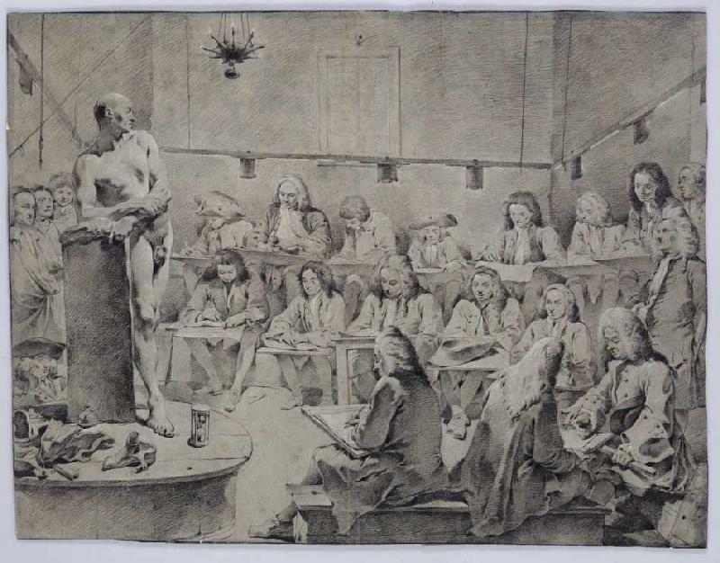 In der Akademie: Künstler beim Aktzeichnen. de Giovanni Battista Tiepolo