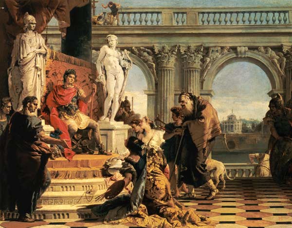 Maecenas Presenting the Liberal Arts to the Emperor Augustus (63BC-14AD) de Giovanni Battista Tiepolo