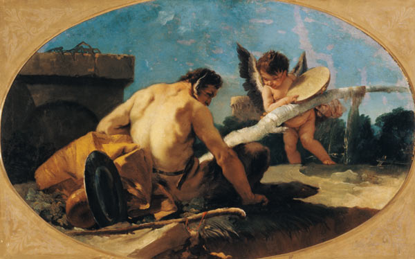 Satyr and Putto with a Tambourine de Giovanni Battista Tiepolo