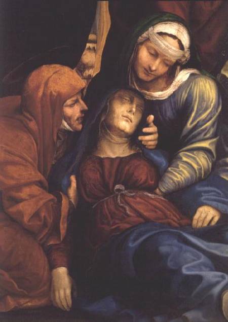 Detail of Deposition (altarpiece) showing Madonna fainting de Giovanni Bazzi Sodoma