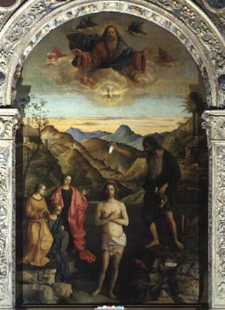 Baptism of Christ, St. John Altarpiece de Giovanni Bellini
